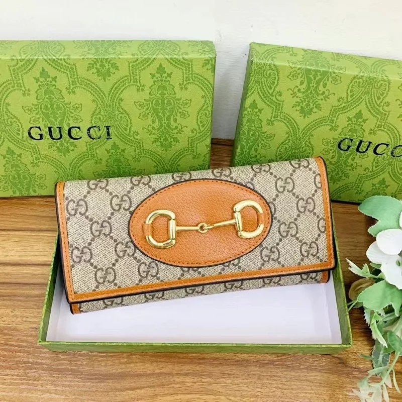 Gucci GG Marmont Envelope Long Wallet Beige and Brown Canvas - 15