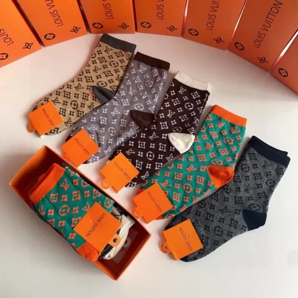 Louis Vuitton Monogram Print Socks Multicolor - 1
