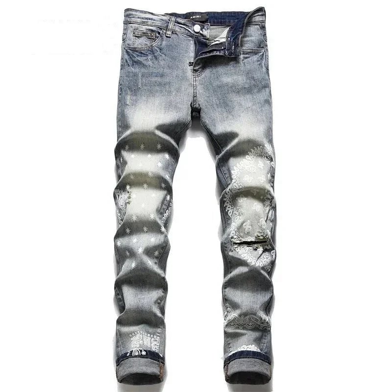 Amiri Distressed Patchwork Jeans Blue - 16