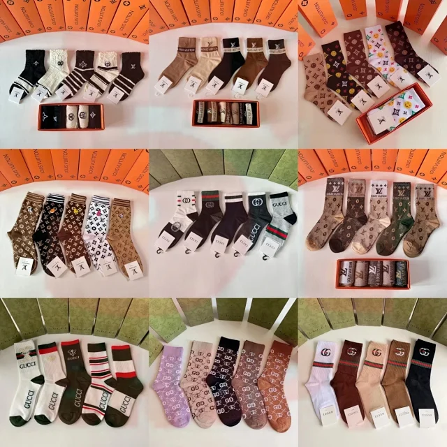 Louis Vuitton Socks Logo Knit Crew product detail image 1