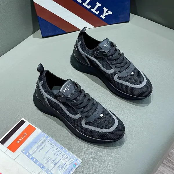 Design Bally Knit Sneakers Black with Gray Accents Sneakers - 1