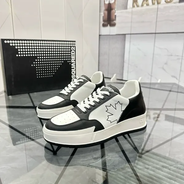 Dsquared2 Maple Leaf Sneakers Black and White - 1