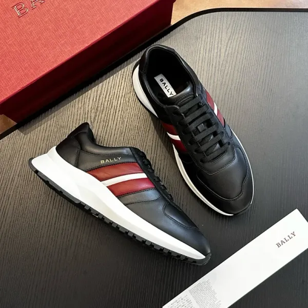 Design Bally Sneakers Black Red White Leather Sneakers - 1