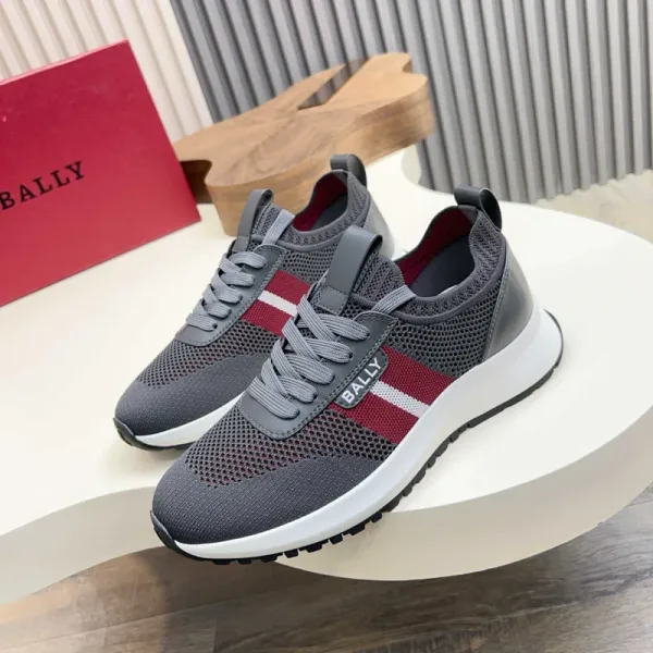 Design Bally Mesh Sneakers Gray Red White Sneakers - 1