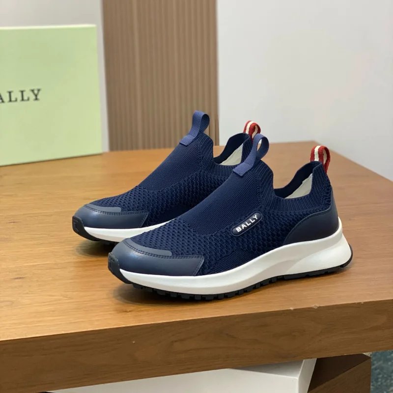 Design Bally Knit Slip-On Sneakers Navy Blue Sneakers