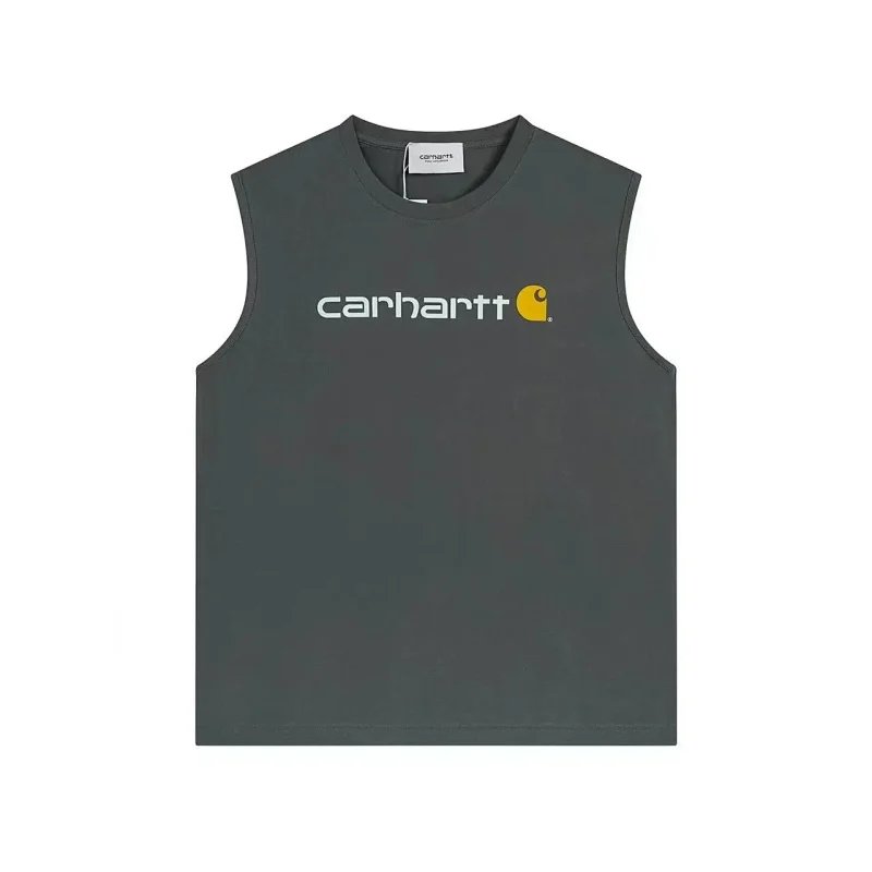 Carhartt Logo Sleeveless Tee Charcoal Gray Vest-Top