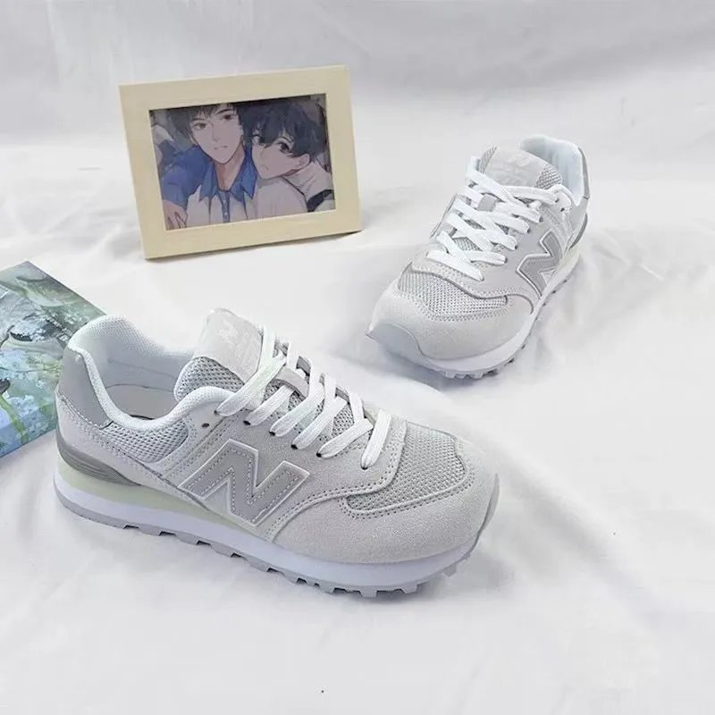 New Balance 574 Gray Black Mesh Sneakers Running Shoes - 4