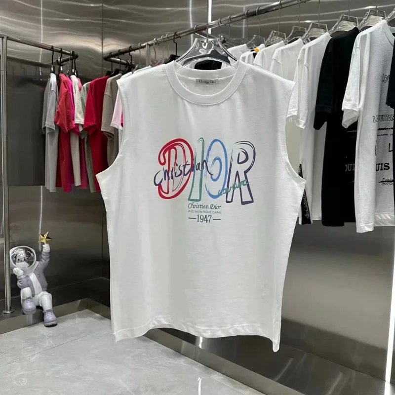 Dior Dioractive Multicolor Graphic Sleeveless T-Shirt Vest Top