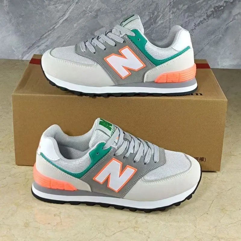 New Balance 574 Gray Black Mesh Sneakers Running Shoes - 15
