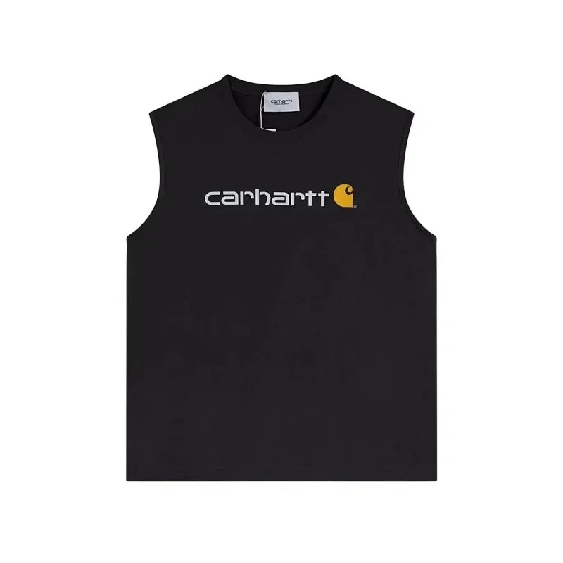 Carhartt Logo Print Black Sleeveless Vest Vest Top