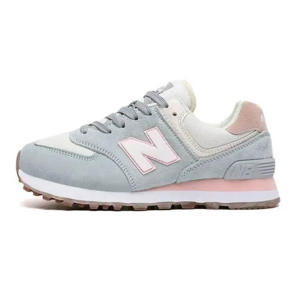 New Balance 574 Pastel Gray and Pink Sneakers - 1