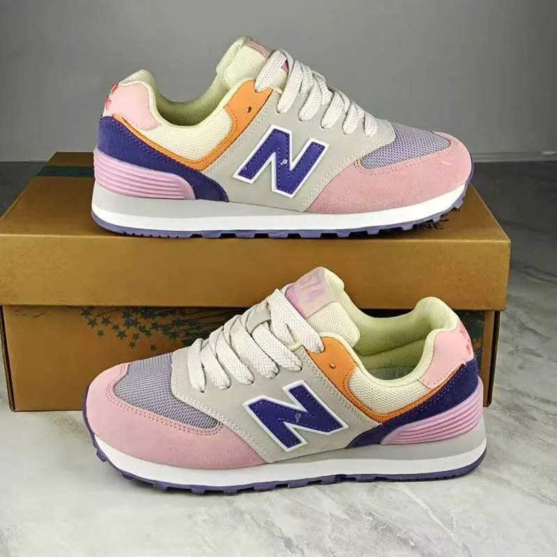New Balance 574 Gray Black Mesh Sneakers Running Shoes - 14