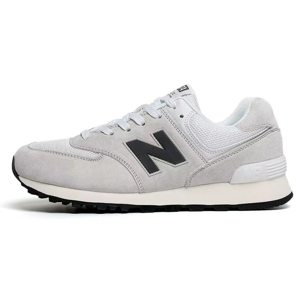 New Balance 574 Gray Black Mesh Sneakers Running Shoes - 5