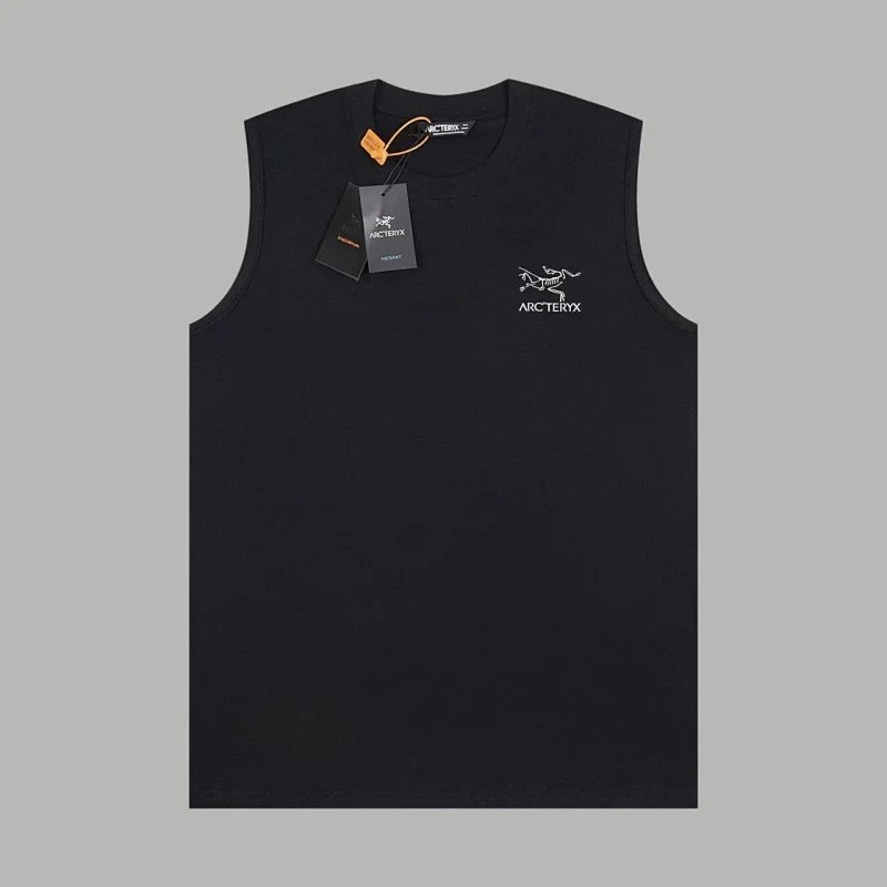 Arc'teryx Logo Embroidered Black Sleeveless Top Vest Top