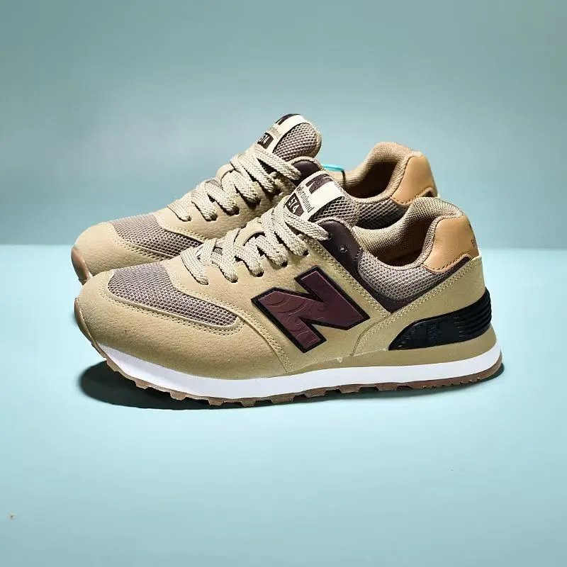 New Balance 574 Gray Black Mesh Sneakers Running Shoes - 12