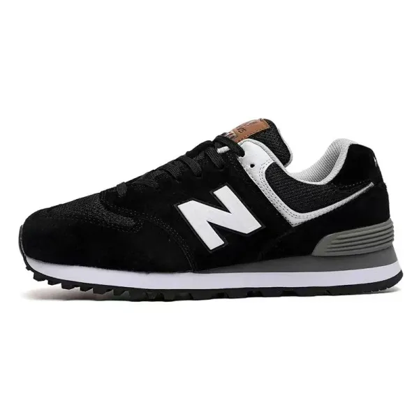New Balance 574 Black White Gray Sneakers - 1