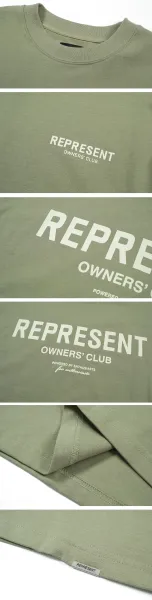 REPRESENT Owners' Club Oversized T-Shirt Army Green - 14