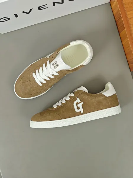 Givenchy G-Logo Suede Sneakers Beige White - 1