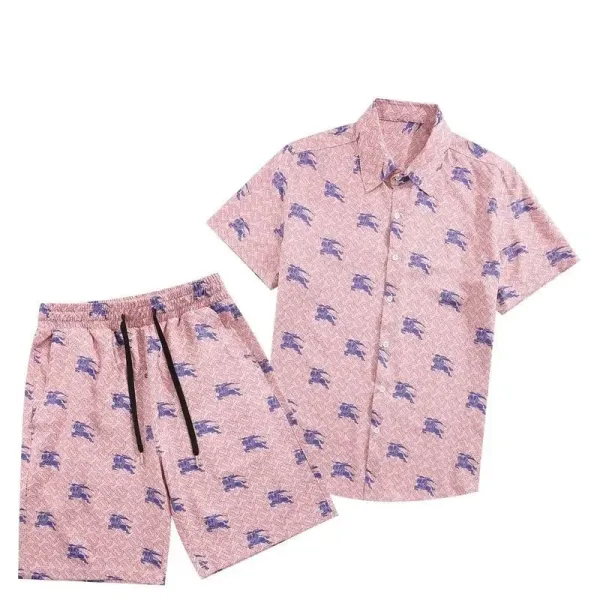 Design Pink Rabbit Print Short-Sleeve Shirt and Shorts Set - 1