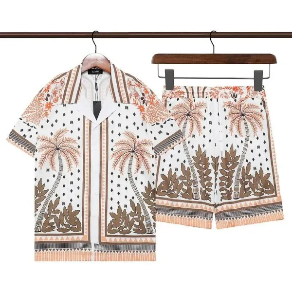 Design Pink Rabbit Print Short-Sleeve Shirt and Shorts Set - 15
