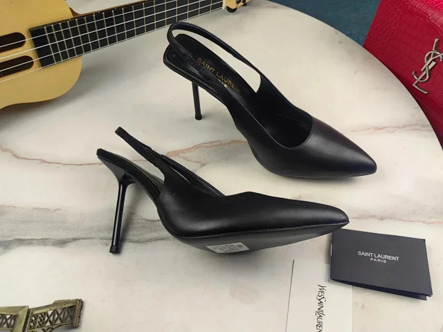 Saint Laurent Boots Pointed-toe with YSL logo heels product detail image 13
