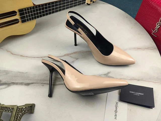 Saint Laurent Boots Pointed-toe with YSL logo heels product detail image 14
