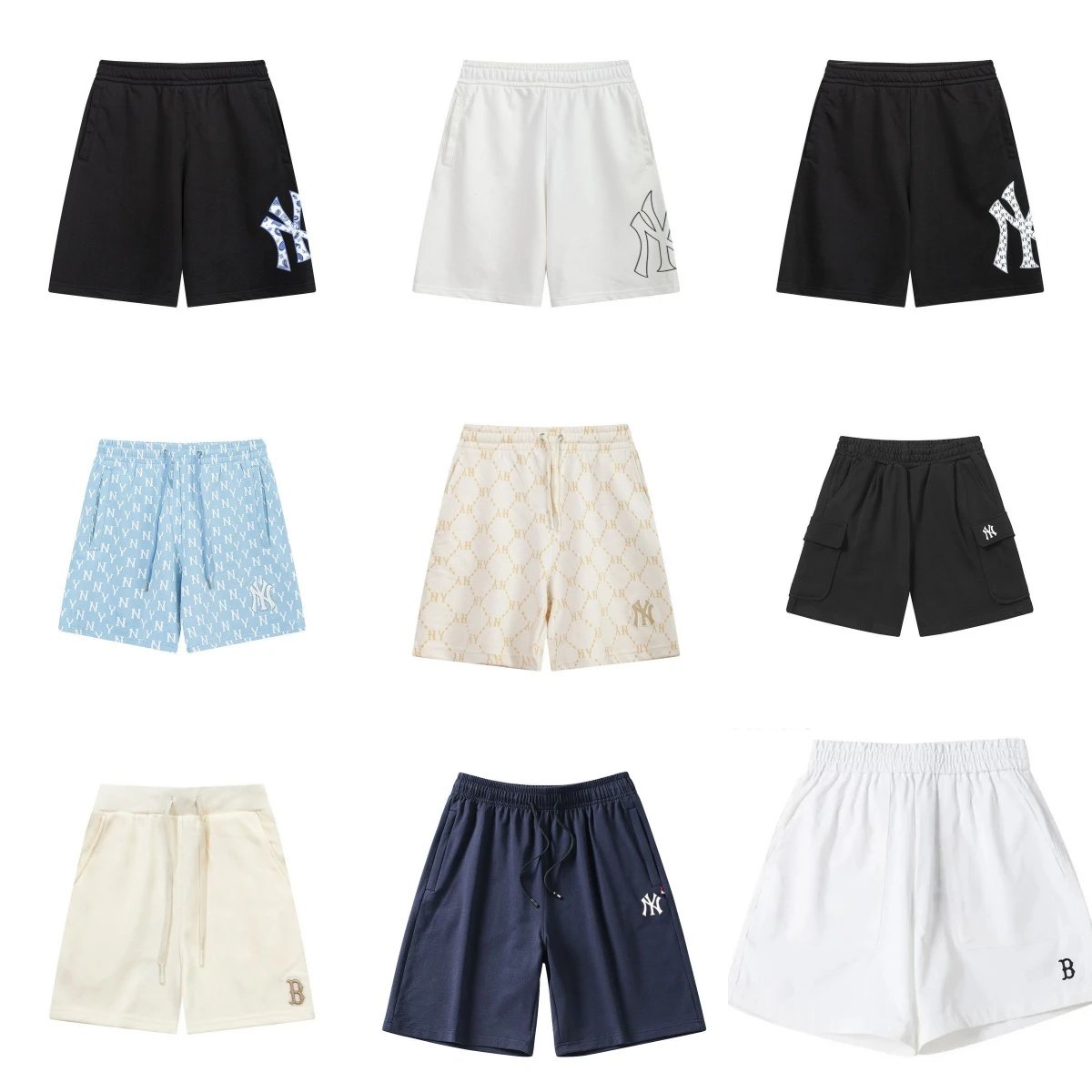 MLB New York Yankees Logo Shorts Beige Shorts - 3