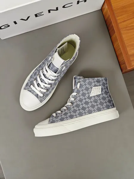 Givenchy 4G Monogram High-Top Sneakers Gray and White - 1