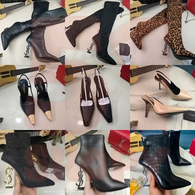 Saint Laurent Boots Pointed-toe with YSL logo heels product detail image 1
