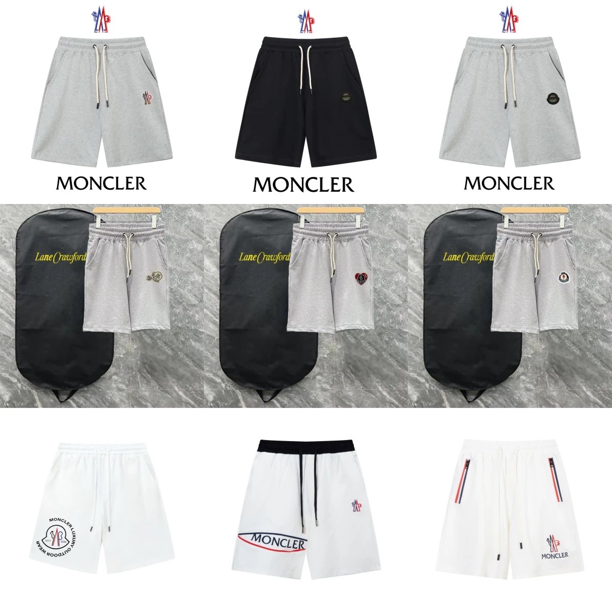 Moncler Logo Panel Shorts White - 3