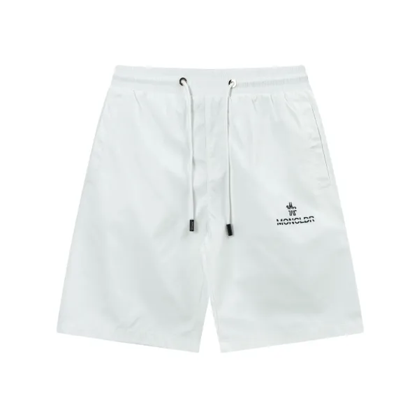 Moncler Logo-Embroidered White Nylon Shorts - 1