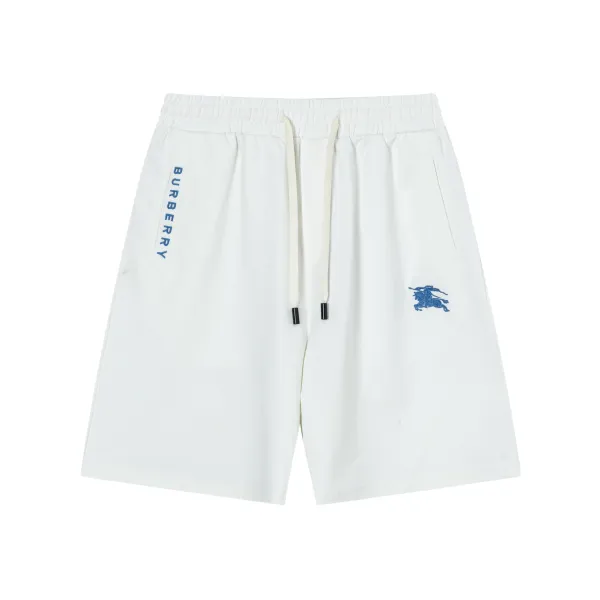 Burberry Logo-Embroidered White Cotton Shorts - 1