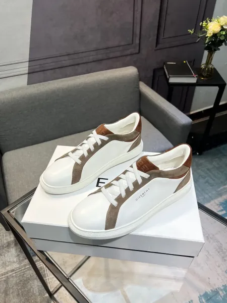 Givenchy Urban Classic White and Brown Leather-Suede Sneakers - 1
