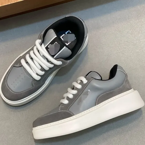 Design Chunky Platform Sneakers Gray White - 1