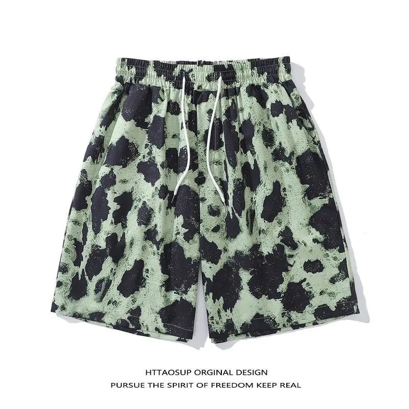 HTTAOSUP Original Design Floral Print Drawstring Shorts Black - 8