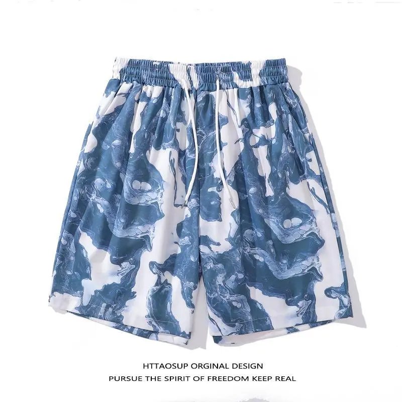 HTTAOSUP Original Design Floral Print Drawstring Shorts Black - 13