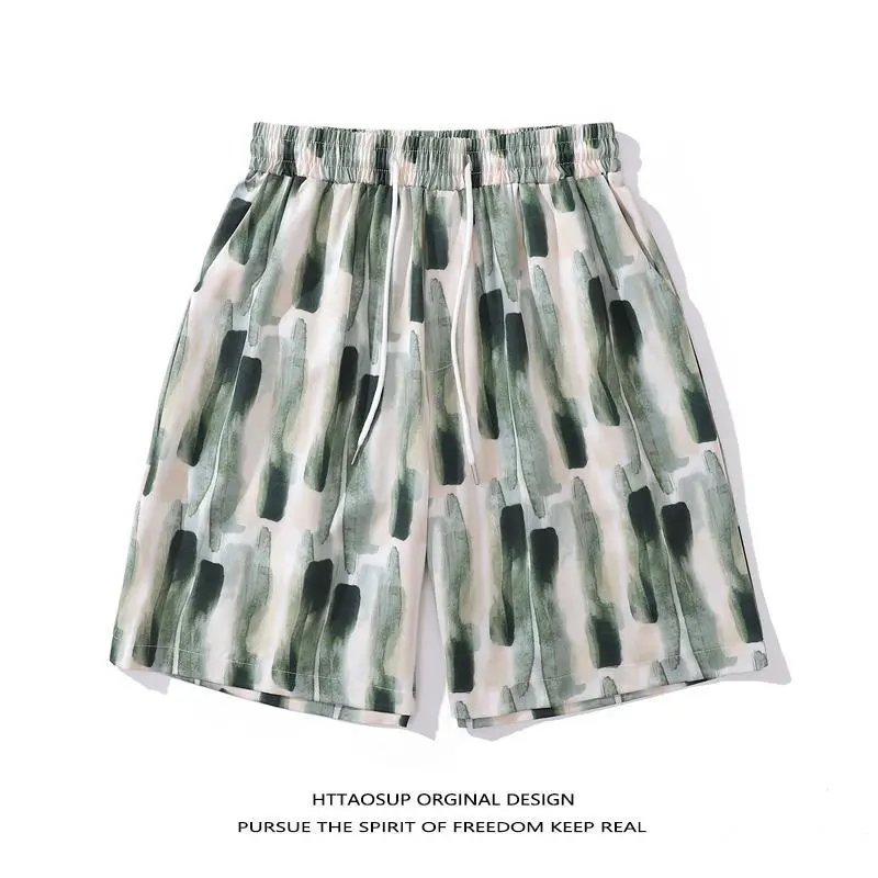 HTTAOSUP Original Design Floral Print Drawstring Shorts Black - 11