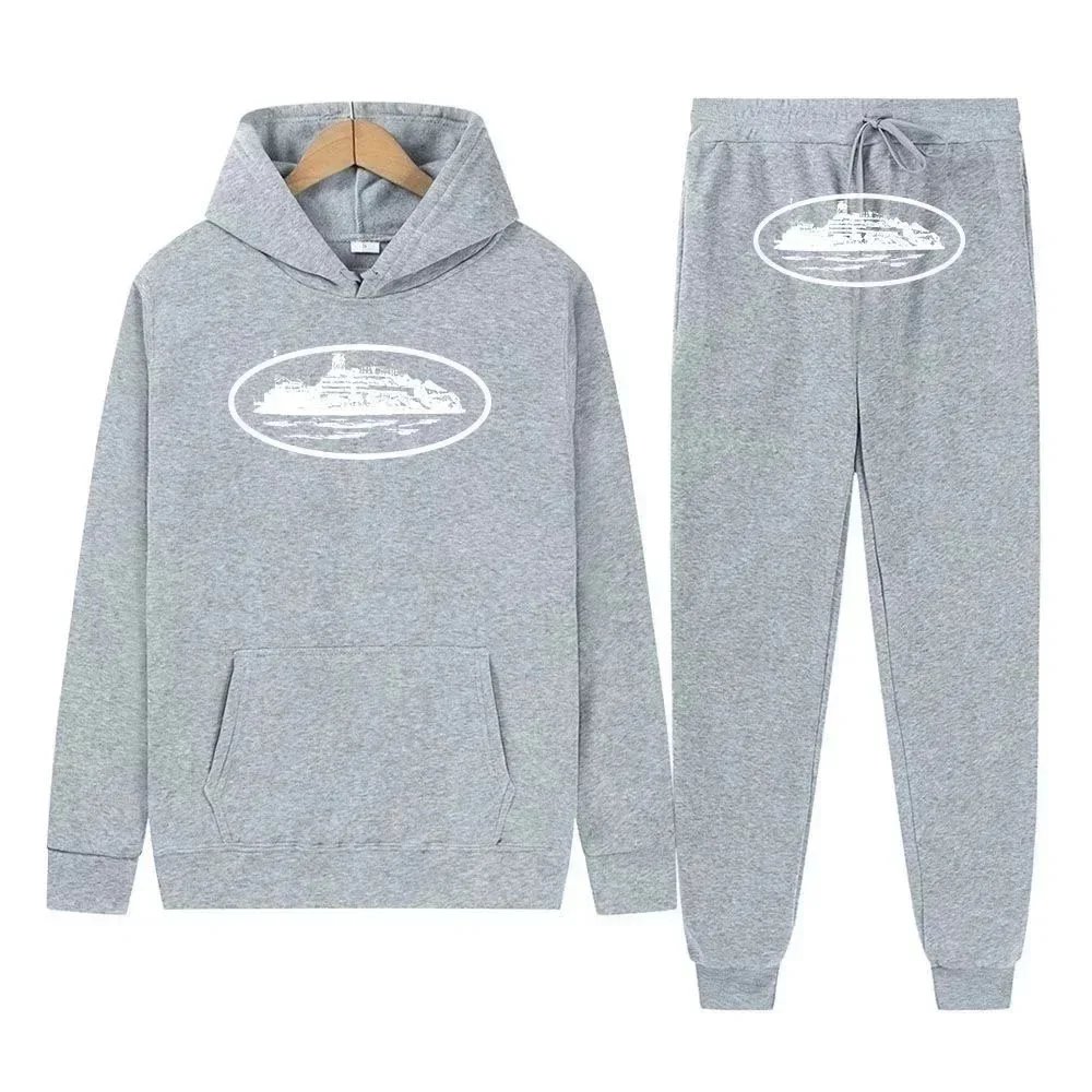 Design Cruise Ship Graphic Yellow Hoodie and Sweatpants Set - 16