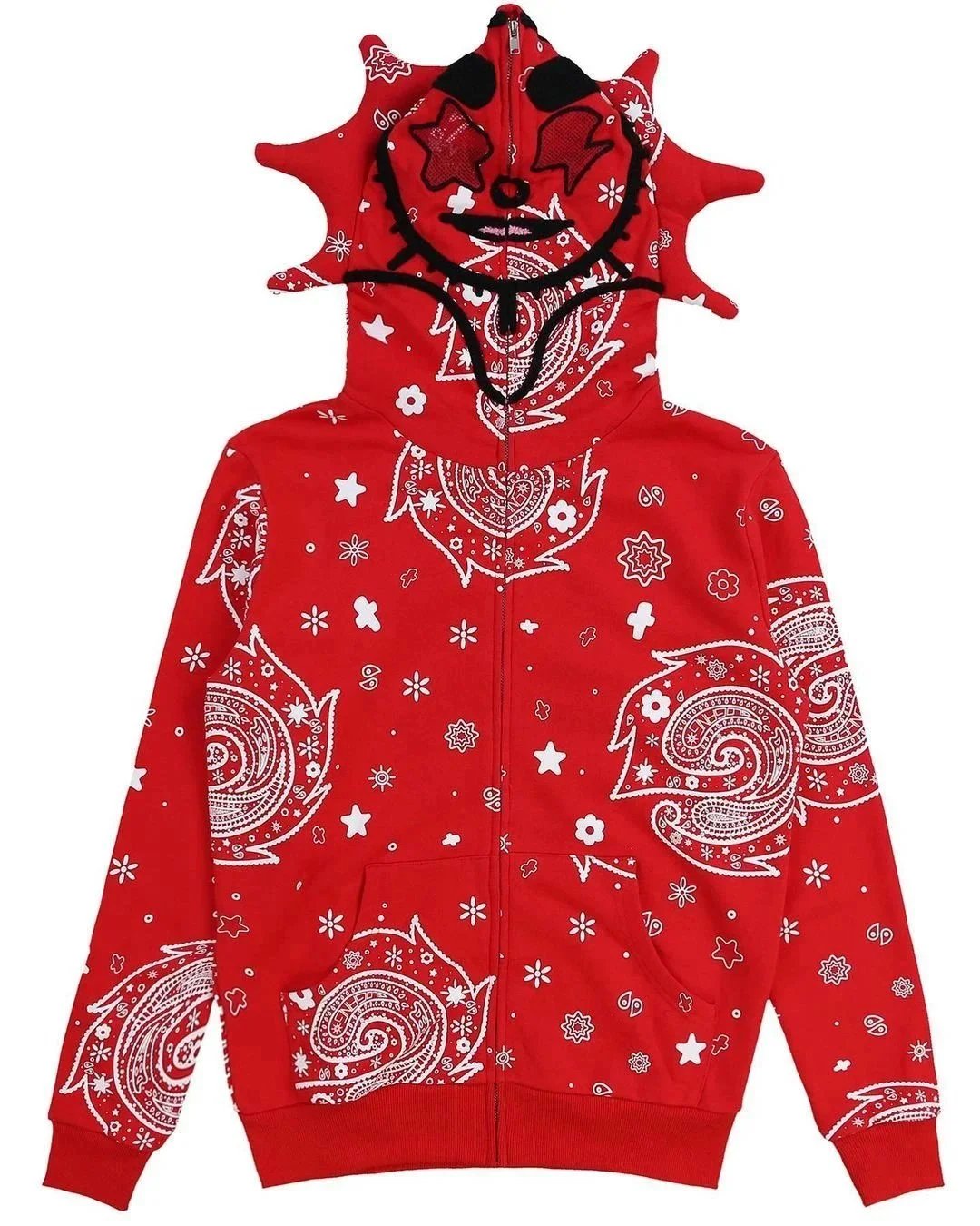 Hellstar Falling Star Zip-Up Hoodie Gray - 15