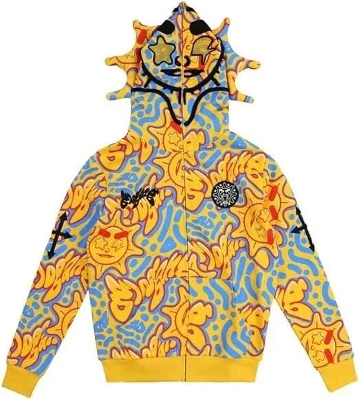 Hellstar Falling Star Zip-Up Hoodie Gray - 17