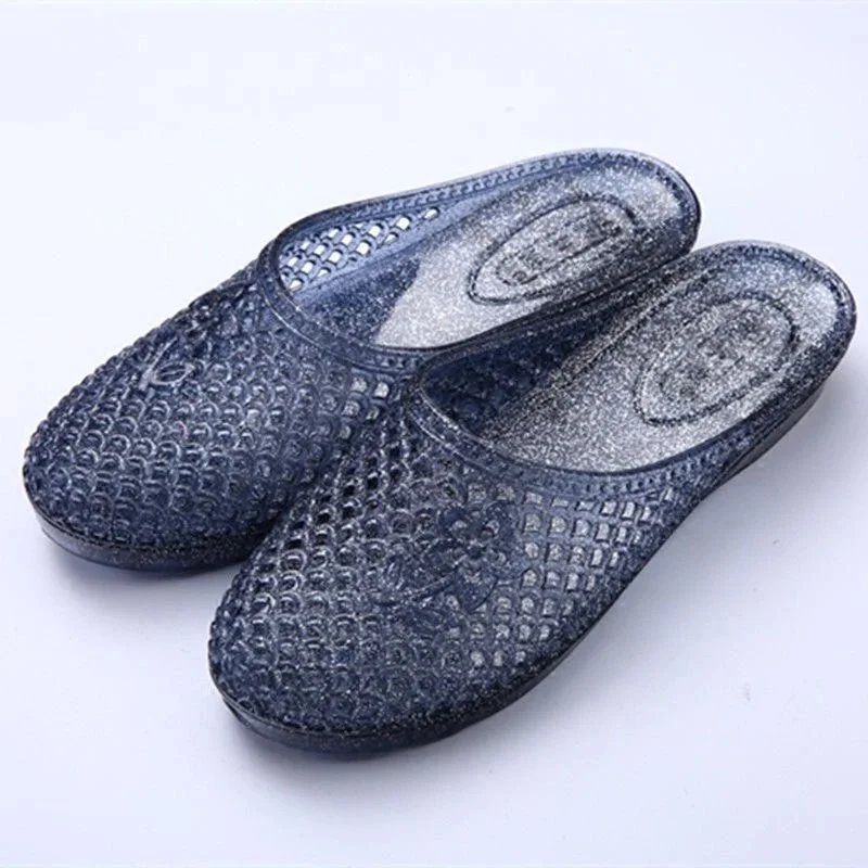 Design Jelly Sandals Black Slippers - 6