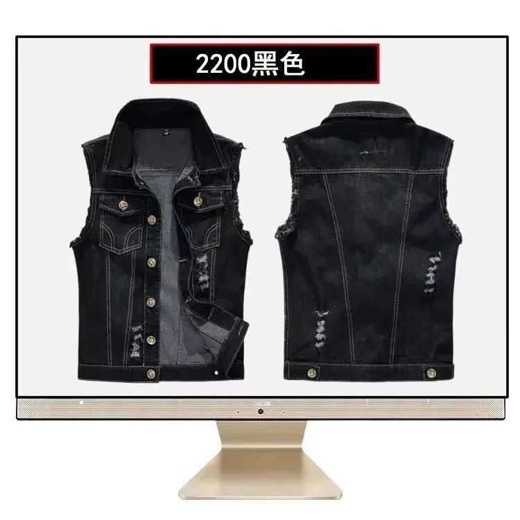 Design 805 Light Color Camo Hooded Denim Vest - 8