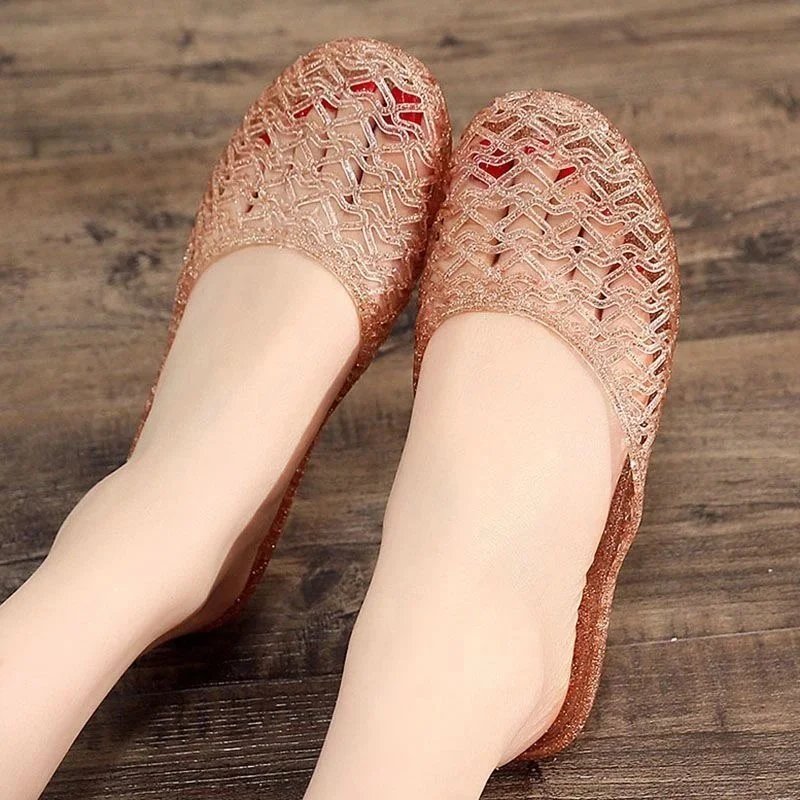 Design Jelly Sandals Black Slippers - 7