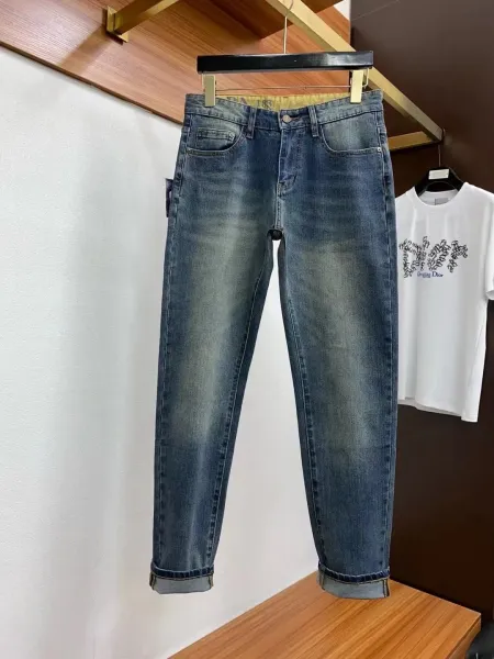 Dior Men's Distressed Slim Fit Blue Jeans - 1