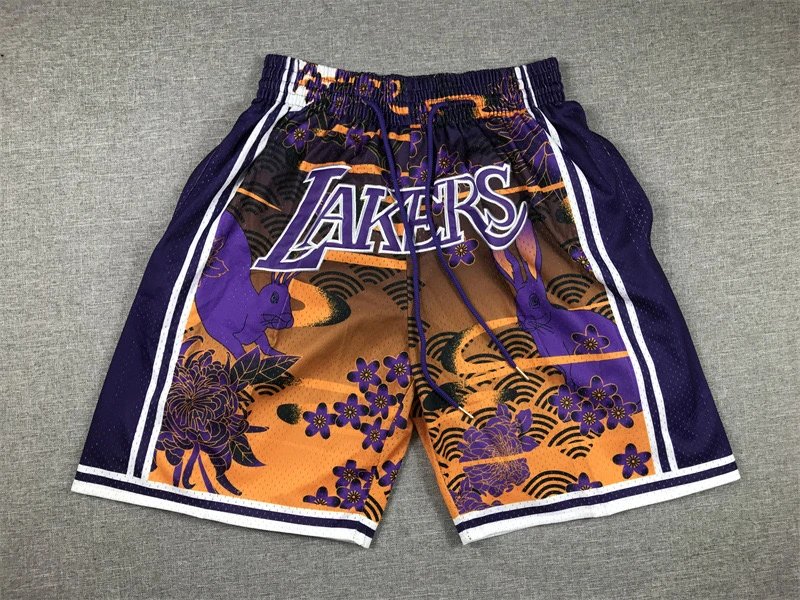 Los Angeles Lakers Shorts Mesh basketball with graphics — 32