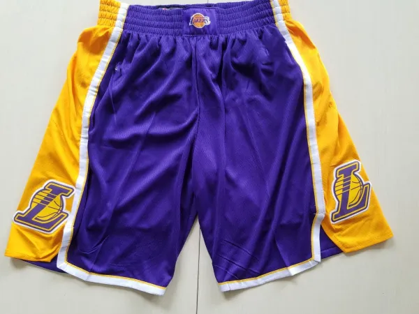 Los Angeles Lakers NBA Swingman Shorts Purple Yellow - 1