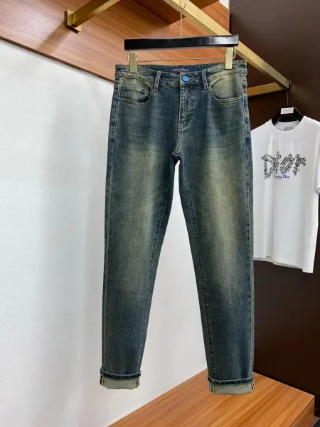 Louis Vuitton Distressed Slim Fit Blue Denim Jeans - 1