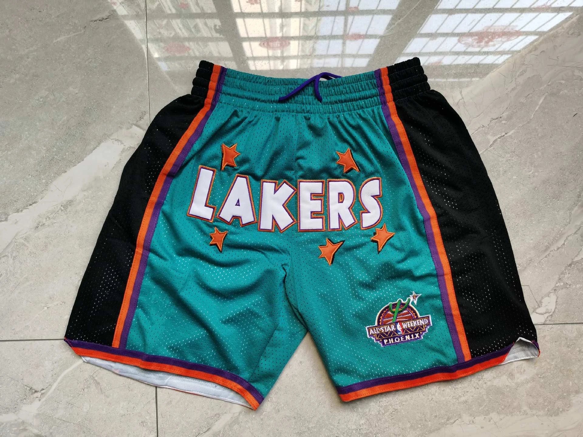 A Bathing Ape x NBA Basketball Shorts Orange Purple Camo Shorts - 13