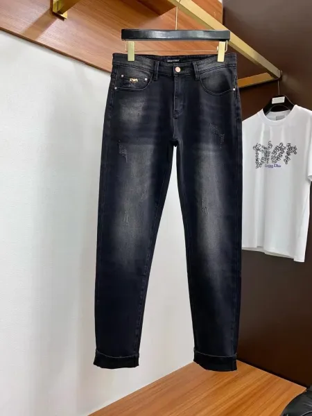 Armani Exchange Distressed Black Slim Fit Jeans - 1