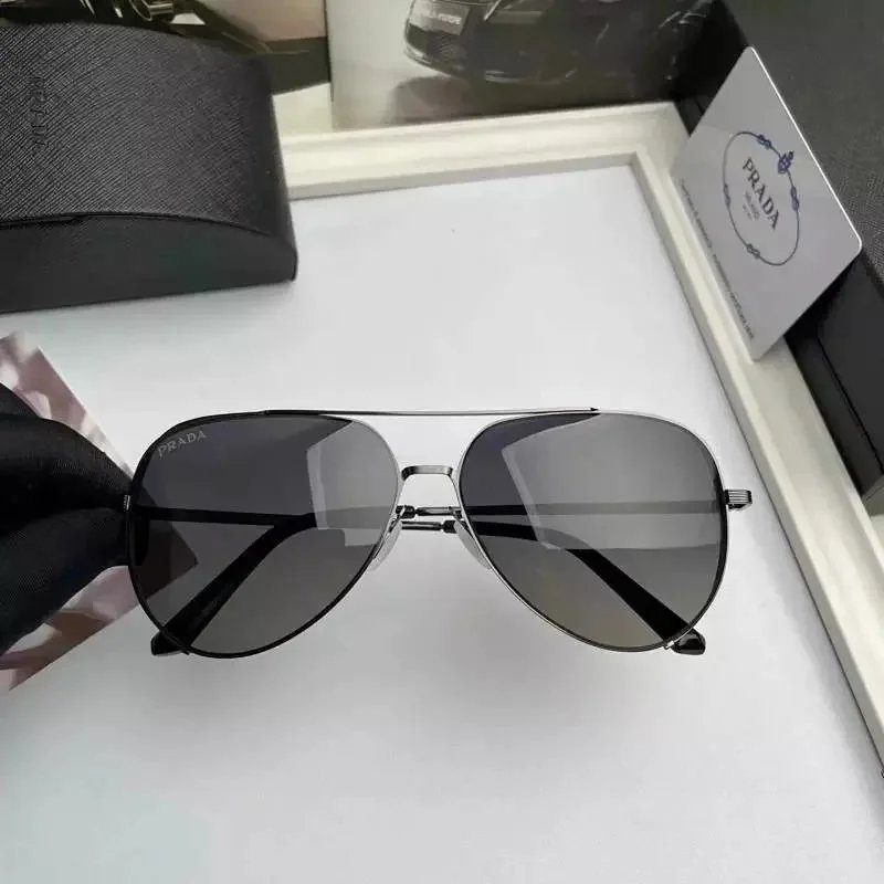 Prada Aviator Sunglasses Black Gradient Lens - 5
